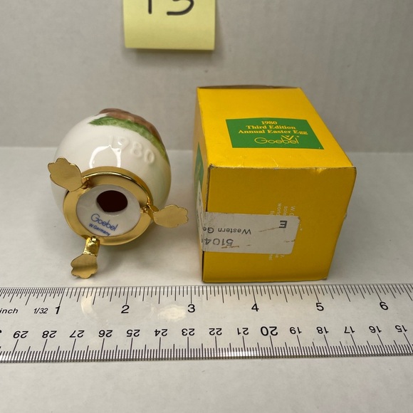 Goebel White and Brown Easter Egg with Rabbit Design - Picture 7 of 7